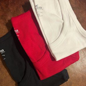 Holliser - RIBBED SCOOP TANK - 3 Pack (Red, White, Black) - NWT :)